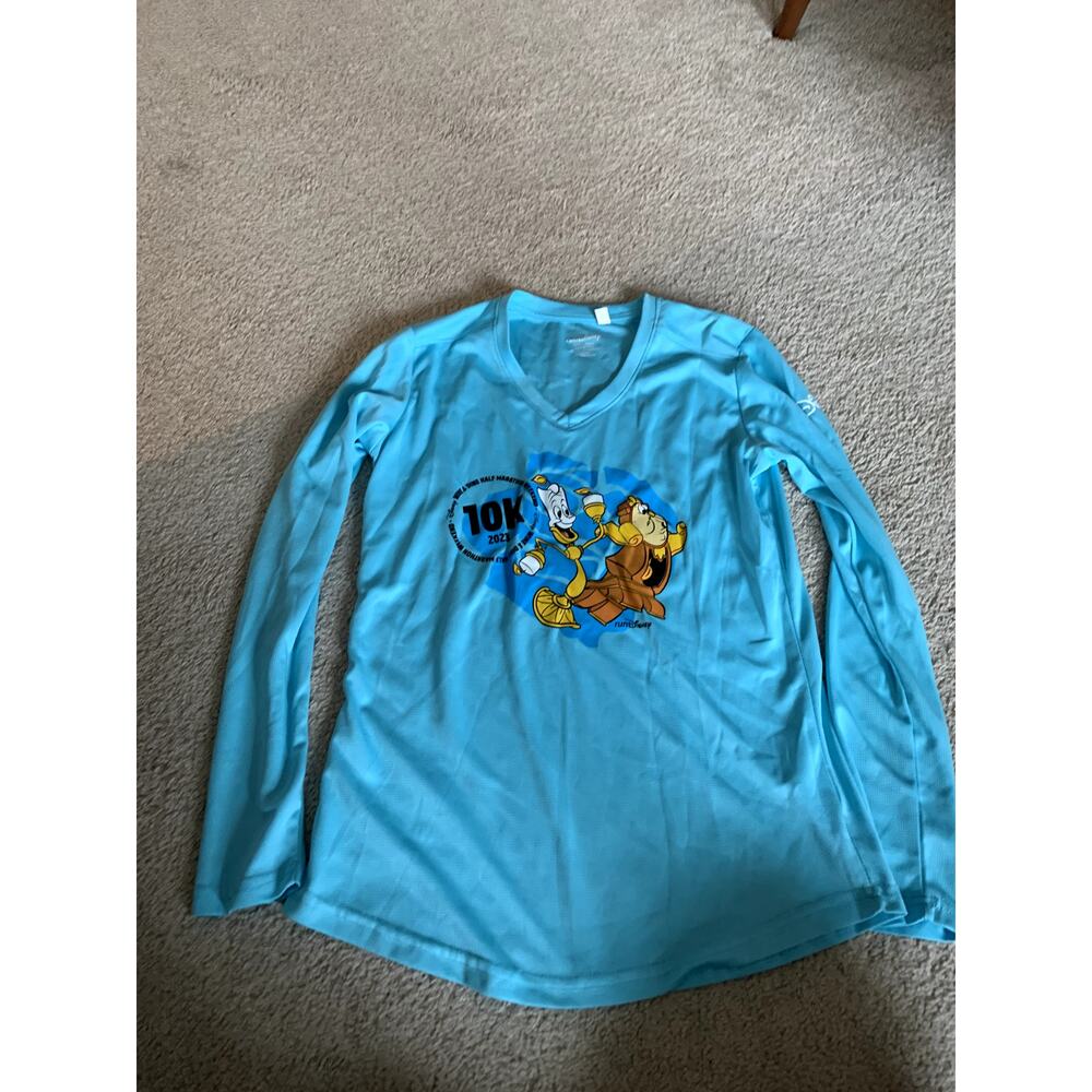 Beauty and the Beast Lumiere Cogsworth Rundisney Race Tech Shirt Small Women